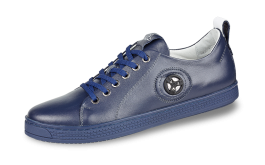Αθλητικά ανδρικά παπούτσια σε σκούρο μπλε χρώμα με πλαϊνή διακόσμηση снимка