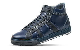 Σκούρο μπλε αθλητικά ανδρικά παπούτσιαμε με διακοσμητική ραφή снимка
