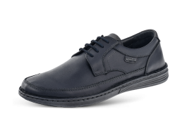 Ανδρικά χαμηλά παπούτσια με κορδόνια σε σκούρο μπλε nappa  снимка
