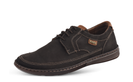 Ανδρικά χαμηλά παπούτσια με κορδόνια σε σκούρο καφέ  снимка