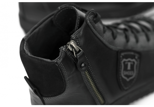 Ανδρικά sneakers με εξωτερικό φερμουάρ σε μαύρο χρώμα φωτογραφία 6